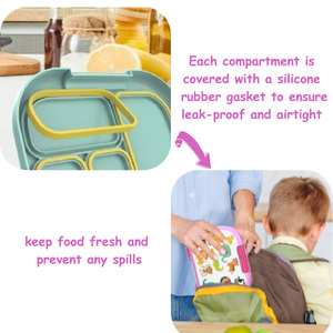 Boîte à lunch pour enfants en plastique sans Bpa personnalisée une serrure logo pp récipient de stockage de préparation de repas avec poignée - Product Image 4
