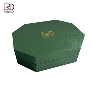 녹색 질감 종이 호일 스탬핑 로고 2mm 회색 보드 팔각형 선물 상자 향수 RGD-P2137