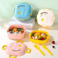 Fiambrera Bento de plástico a prueba de fugas para niños con 3 compartimentos Fiambrera Bento portátil sin Bpa para alimentos de grado alimenticio para niños