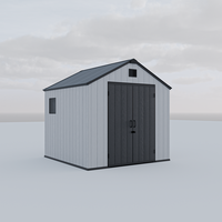 Abri à outils en plastique KENDA OEM 8x10 pieds avec garantie de 10 ans, structure en acier résistante aux typhons de niveau 11 pour un alignement parfait des portes