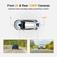 10 pouces écran tactile rétroviseur voiture dvr caméra miroir full hd 2k dashcam double objectif avec WiFi gps rétroviseur avant et arrière 2k dash cam