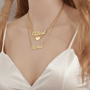 Komi-collar con diseño de nombre <span class=keywords><strong>personalizado</strong></span> para mujer, gargantilla de cadena de 3 capas, chapado en oro y acero inoxidable, <span class=keywords><strong>regalo</strong></span> para pareja y <span class=keywords><strong>amiga</strong></span> - Product Image 3