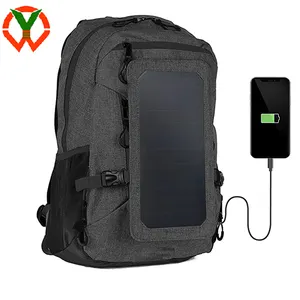Passen Sie wasserdichtes Wandern im Freien an. Camping Travel Laptop Schult asche Abnehmbarer solar betriebener USB-Anschluss Panel Rucksack