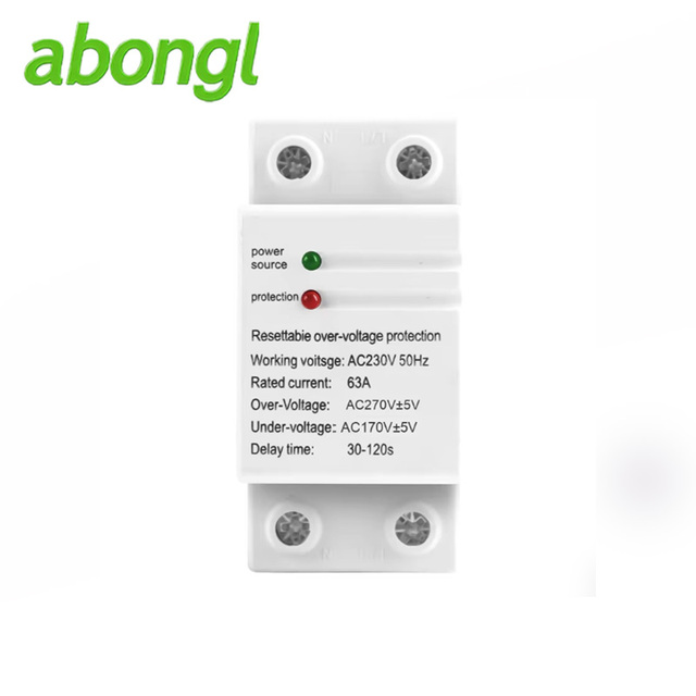 High-Power 63A Automatic Protector Self-Resetting Overvoltage/Undervoltage Household Delay Protector for AC 220V