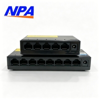 Switch de Red de 8 Puertos 10/100Mbps, Switch Ethernet de Escritorio de Plástico, 1.6Gbps, Plug and Play, para Hogar, Oficina, Cámara IP