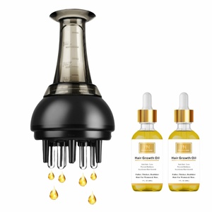 Applicateur d'huile capillaire Peigne <span class=keywords><strong>de</strong></span> <span class=keywords><strong>racine</strong></span> Massage du cuir chevelu Brosse à cheveux applicateur d'huile ou masseur <span class=keywords><strong>de</strong></span> cuir chevelu et soins <span class=keywords><strong>de</strong></span> la croissance des cheveux Brosse fluide pour la tête - Product Image 1