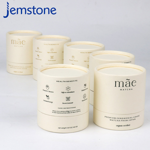 Emballage personnalisé en tube de papier kraft pour poudre de matcha écologique, boîte-cadeau cylindrique en carton, mélange de thé de qualité alimentaire - Product Image 1