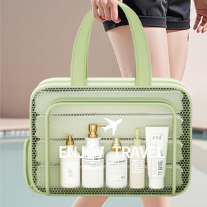 <b>Toiletry</b> Bag Large Capacity Waterproof Rectangle Travel Cosmetic <b>Storage</b> Bag With Mesh Pocket For Trip - Product Image 3