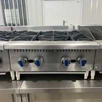 Plaque de cuisson à gaz portable et économe en énergie pour cuisine professionnelle, avec pieds réglables, 2/4/6 brûleurs