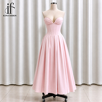 Robe midi élégante rose 2026 avec corset et épaules dénudées, décolleté cœur, pour femme, idéale pour les fêtes, les mariages, les occasions estivales, OEM