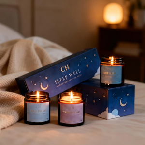 Ensemble cadeau de bougies de sommeil profond en cire de soja de haute qualité, sans fumée, pour une relaxation paisible, vente en gros - Product Image 1