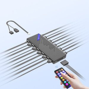 Nhà Máy Bán buôn coolmoon chơi game Phụ kiện máy tính argb + PWM giao diện điều khiển PC làm mát người hâm mộ Hub điều khiển từ xa - Product Image 1