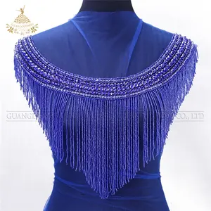 ลูกปัดคริสตัล Rhinestone fringe patches ชุดแต่งงาน rhinestone applique