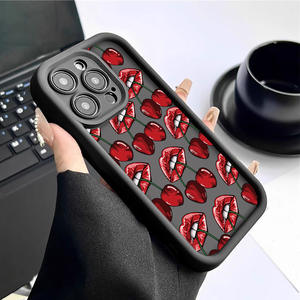 Funda Protectora de TPU para iPhone 13 <span class=keywords><strong>Mini</strong></span>, Modelo Beilika A1, Estilo INS, Diseño de Labios de Cereza, Color Negro, Resistente al Agua y a los Golpes - Product Image 2