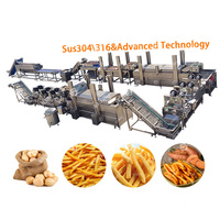 Industriële automatische diepvries frites groente-chipslijn aardappelverwerkingsmachine 304 roestvrij staal 50-300kg/u