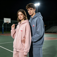 Sweat à capuche unisexe FW 430G 100% coton, style vintage américain décontracté et sportif, logo personnalisé