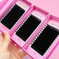 Abonnie Vente en gros Extension de cils moelleux Extensions de cils en fibre de velours Pbt Noir mat Plateaux de cils en cachemire foncé mat moelleux