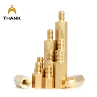 Entretoises filetées mâles-femelles en laiton hexagonal à surface lisse, tailles personnalisées M2-M8, pour PCB, norme ISO, longueur 15 mm