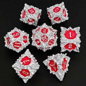 Juego de dados poliédricos de acrílico y metal Accesorio de juego de rol de mesa de 14 piezas para juegos DND Inspirado en Multiple Lotus - Product Image 1