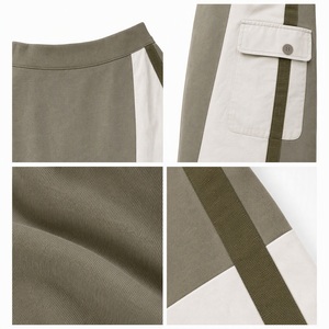 Women's Cargo Midi <b>Skirt</b> <b>Elastic</b> <b>Waist</b> Solid Color Polyester Cotton Pocket Design All Seasons Wear - Product Image 5