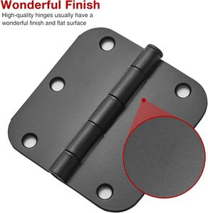 Bearing Door <strong>Hinges</strong> Heavy Duty Stainless Steel <strong>Hinges</strong> Radius Corner Smooth And Quiet Non Removable Pin Matte <strong>Black</strong> - Product Image 6