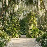 Betoverende realistische groene mos bruiloft afstudeer bloemstuk zijden kunstbloemen centerpiece bos thema feest