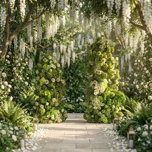 Composizione Floreale Realistica con Muschio Verde Incantato per Matrimoni e Lauree, Centrotavola con Fiori Artificiali in Seta per Feste a Tema Foresta - Product Image 2