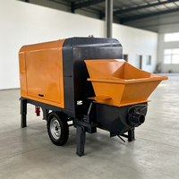 Mini-pompe à béton électrique portable 15m³/h montée sur remorque, petite machine de pompage pour chantier, usine, support OEM ODM