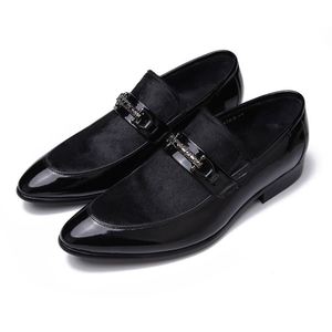 Chaussures en cuir pour hommes, confortables et élégantes, à bout pointu, polyvalentes, pour affaires et occasions formelles, à enfiler, design intemporel - Product Image 2