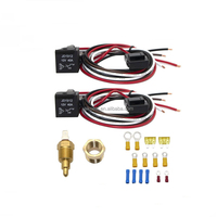 Kit de relais double 12V 40A JD1912 pour ventilateur de radiateur automobile avec faisceau de câblage et interrupteur de contrôle de température 185-175
