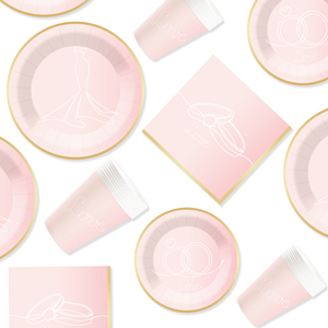 ชุดจานชามกระดาษลายรุ้ง DAMAI สำหรับงานแต่งงานและงานวันเกิด บรรจุ 8 ชิ้น - Product Image 3