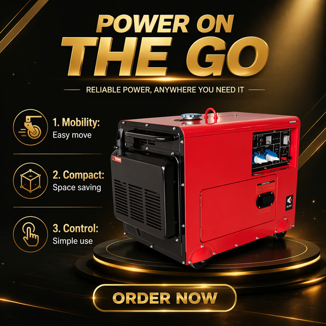 Silent Household Diesel Generator 6.5kVA 8kVA Portable Power Unit 220V 230V 380V Residential Backup Generator