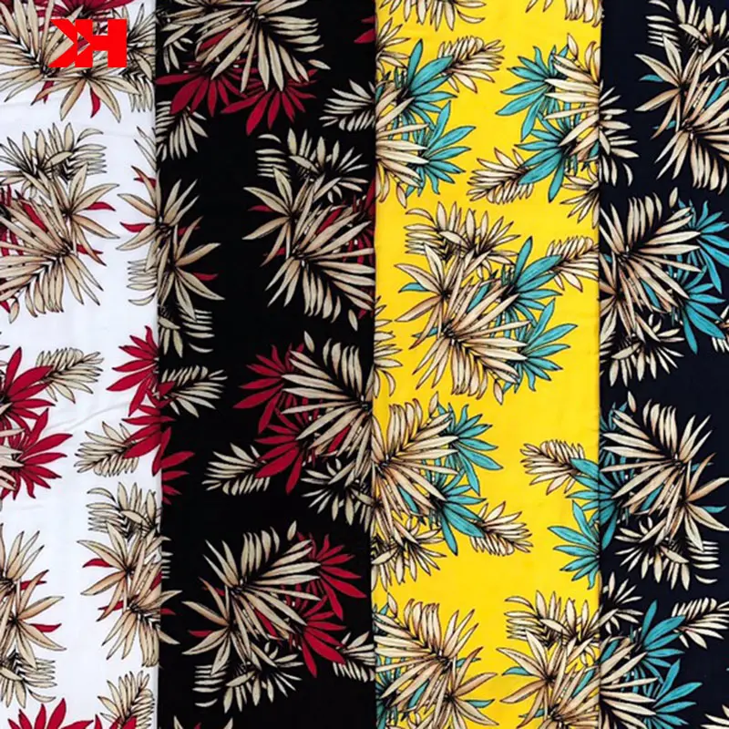 57/58" Latest 45s Rayon Custom Hawaiian Printed Rayon Challis Fabric Plain 100% Viscose Modal Material Fabric