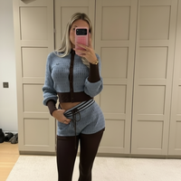 Costumes de mode avec logo personnalisé, vêtements de sport décontractés, vêtements tendance, ensembles de pulls en jersey pour femmes, 2 pièces