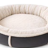 Lit rond pour chien, chaud et confortable, en fausse fourrure, nid pour animaux de compagnie, coussin de couchage moderne et solide pour chats et petits animaux