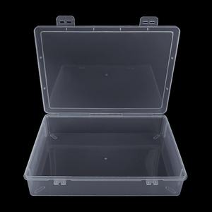 Caja de almacenamiento rectangular de plástico, contenedor transparente con tapa de doble cierre de 27x19,5x5cm, para embalaje de piezas de papelería, 2750 - Product Image 3