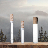 Infuseur à thé en verre borosilicate de haute qualité, forme tube, personnalisé, avec couvercle en bois
