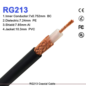 สายโคแอกเชียล RG213 50 โอห์ม สาย RF โคแอกเชียลแบบสูญเสียต่ำพิเศษ ทองแดงบริสุทธิ์สำหรับเสาอากาศสถานีฐาน ราคาขายส่ง มีสินค้าในสต็อก - Product Image 1