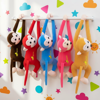 Peluche singe à longs bras, super douce, style dessin animé, garnie de coton PP, 8 pouces, lavable, couleur personnalisable, pour fêtes
