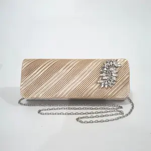 New light luxury minimalist pleated carved party party clutch cross-straddle women's dress bag