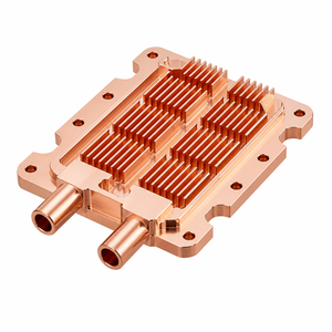 บล็อกระบายความร้อนอินเวอร์เตอร์ทองแดงกลึง CNC ของ JXD Machining  นำความร้อนได้สูง  ระบบจัดการความร้อนอิเล็กทรอนิกส์ที่มีความแม่นยำสูง - Product Image 1