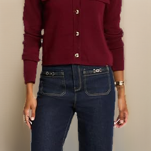 Custom Women Solid <b>Wool</b> Wonder <b>Yarn</b> Collared Button Front Regular Knit Cardigan Chest Pocket Anti-Pilling Wrinkle Resistant - Product Image 2