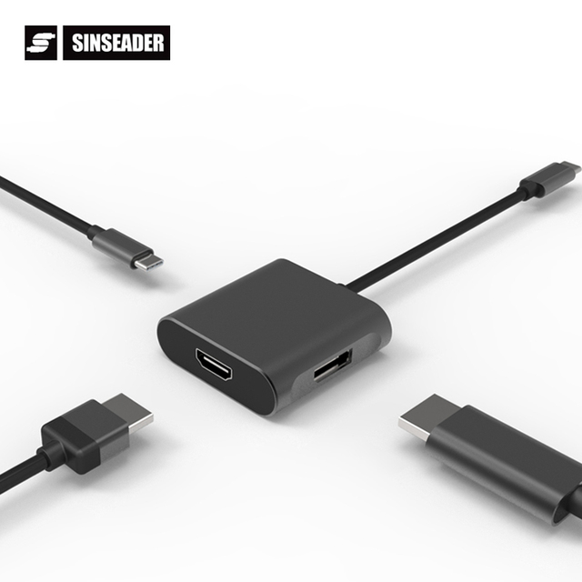 KUMO 3-in-1 Type-C Adapter 3-Port USB Type-C Hub with 4K/8K HDMI DisplayPort PD 100W Charging