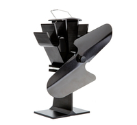 Ventilateur de poêle à double pales en aluminium à grand débit d'air, alimenté par la chaleur, pour poêles à bois, cheminées, usage domestique et extérieur