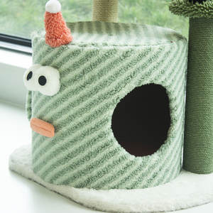 TOLEA Factory's New Green Monster Cat Climbing Frame Columna de sisal Nido de gato Árbol de gato integrado Dibujos animados para cartón de Navidad - Product Image 3
