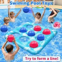 Jouets de piscine pour enfants et adultes, jeu de Tic Tac Toe gonflable en forme de feuilles tropicales, jeu flottant amusant pour fête d'été, pour piscine hors sol
