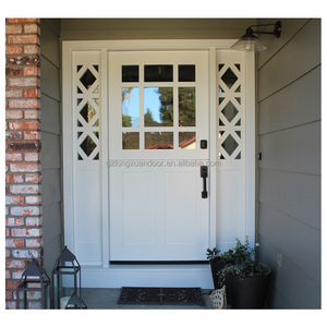 <span class=keywords><strong>Puerta</strong></span> Doble de Entrada Batiente Estilo Rústico Antirrobo de Madera Maciza con Acabado y Vidrio - Product Image 2
