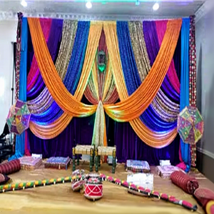 Bornmehndi — idée de décoration avec parapluie Phulkari, parapluie de scène, bon marché, décor punk jabs Sangeet - Product Image 1