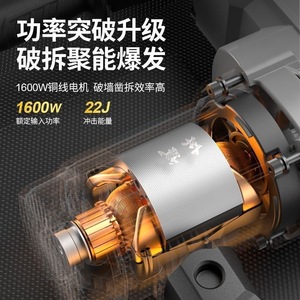 Pico eléctrico Dongcheng Z1G-FF05-6 1600W 22J, herramienta de demolición industrial para romper paredes y trabajos de fontanería - Product Image 1
