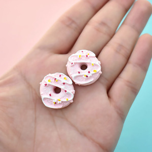 Oferta Especial: Dijes de Resina de Donut Rosa, Comida en Miniatura para Casa de Muñecas, para Fabricación de Joyas DIY y Accesorios de Decoración para Horquillas - Product Image 2